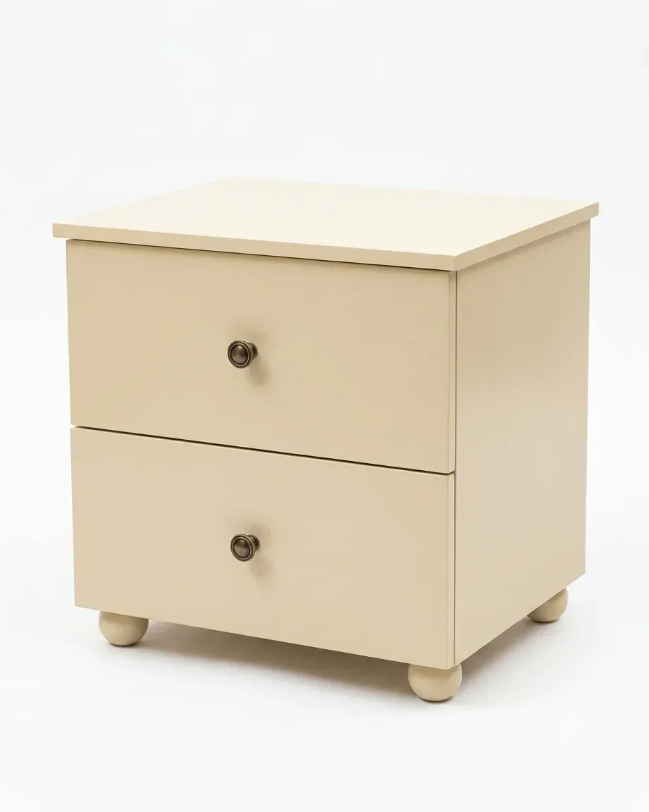 ROSHNI Bedside Table, angled view showing the side and feet